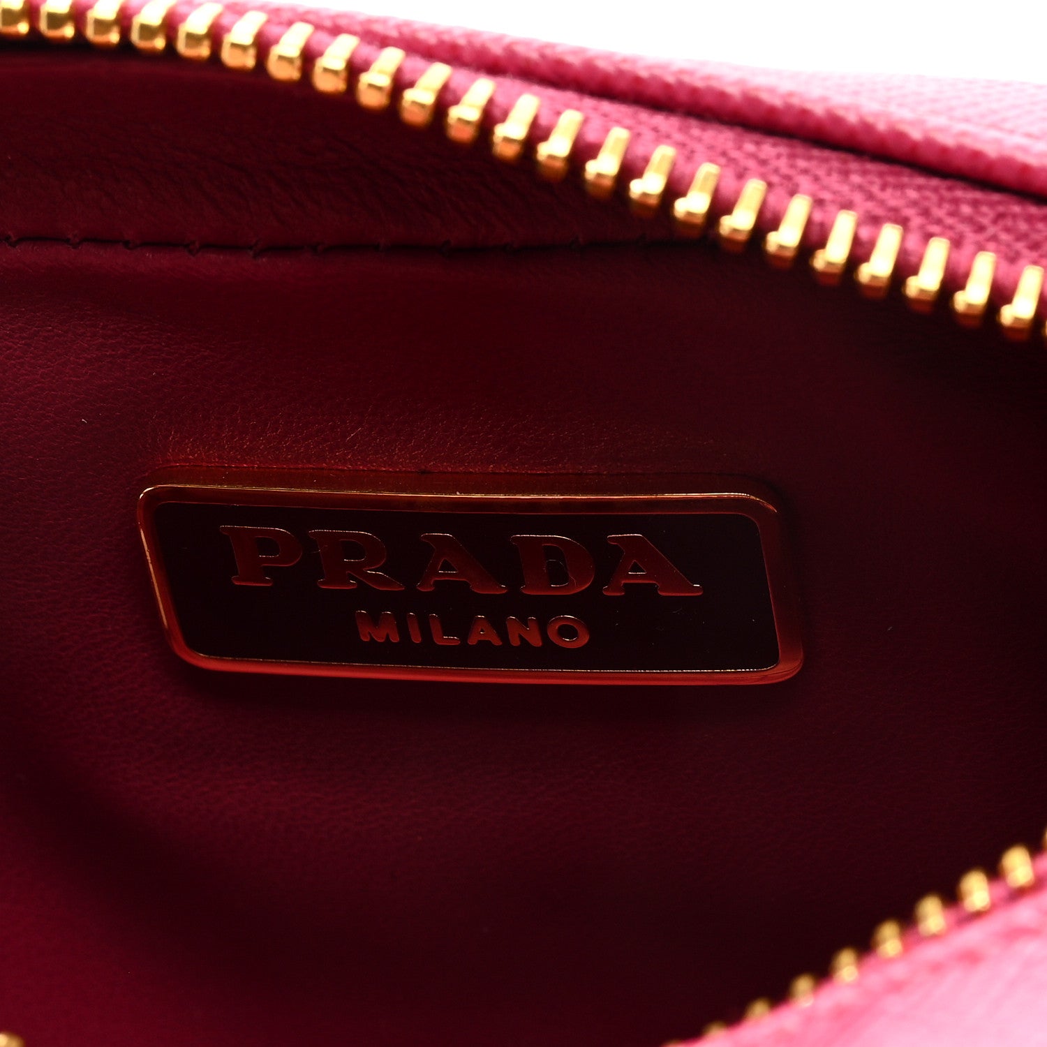 Prada Saffiano Zip Pouch Charm Pink 6 of 6