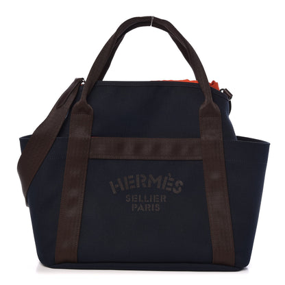 Hermes Toile Sac De Pansage Groom Bleu Navy Feu 1 of 9
