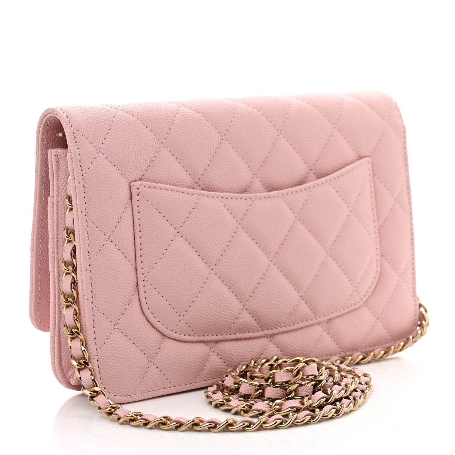 Chanel Caviar Quilted Wallet on Chain WOC Light Pink 3 of 10