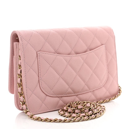 Chanel Caviar Quilted Wallet on Chain WOC Light Pink 3 of 10