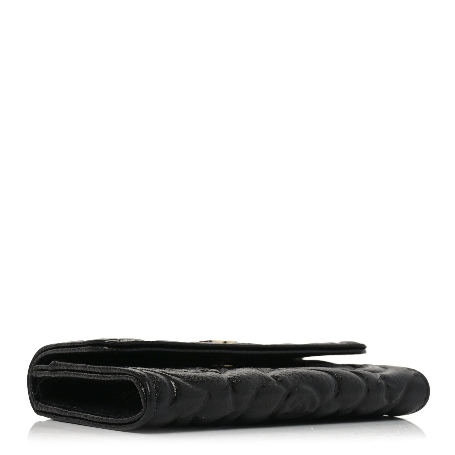Chanel Caviar Camellia Embossed Card Holder Wallet Black 4 of 10
