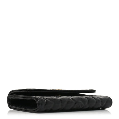 Chanel Caviar Camellia Embossed Card Holder Wallet Black 4 of 10