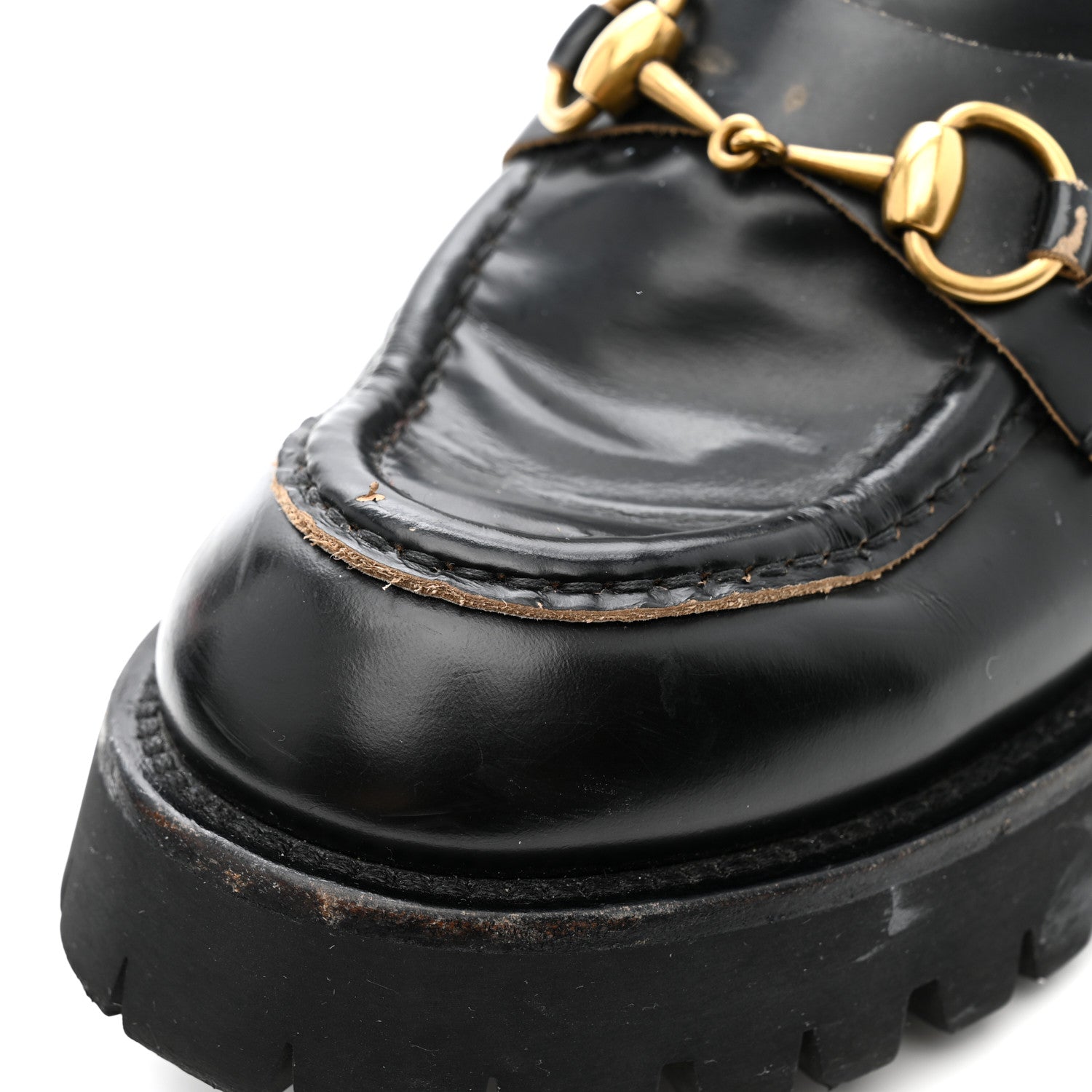 Gucci Cordovan Lux Womens Harald Horsebit 25mm Platform Loafers 38.5 Black 11 of 15