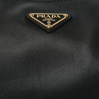 Prada Soft Calfskin Aimee Shoulder Bag Black 7 of 9