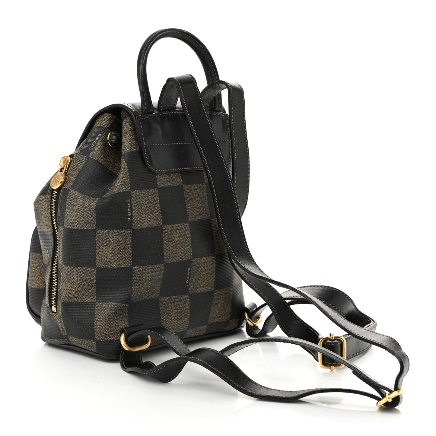 Coated Canvas Pequin Drawstring Backpack Tobacco