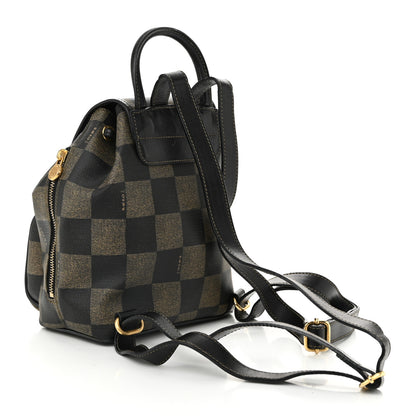 Fendi Coated Canvas Pequin Drawstring Backpack Tobacco 3 of 9