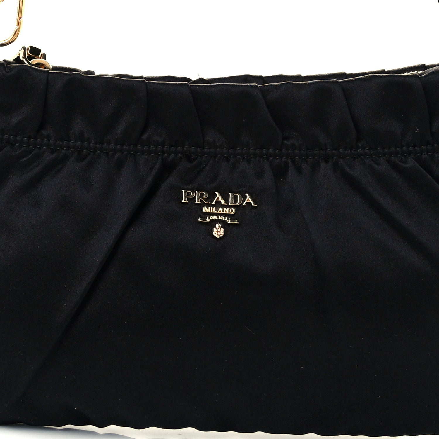 Prada Satin Raso Shoulder Bag Black 8 of 10