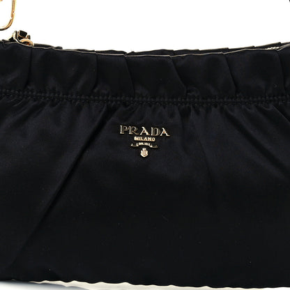 Prada Satin Raso Shoulder Bag Black 8 of 10