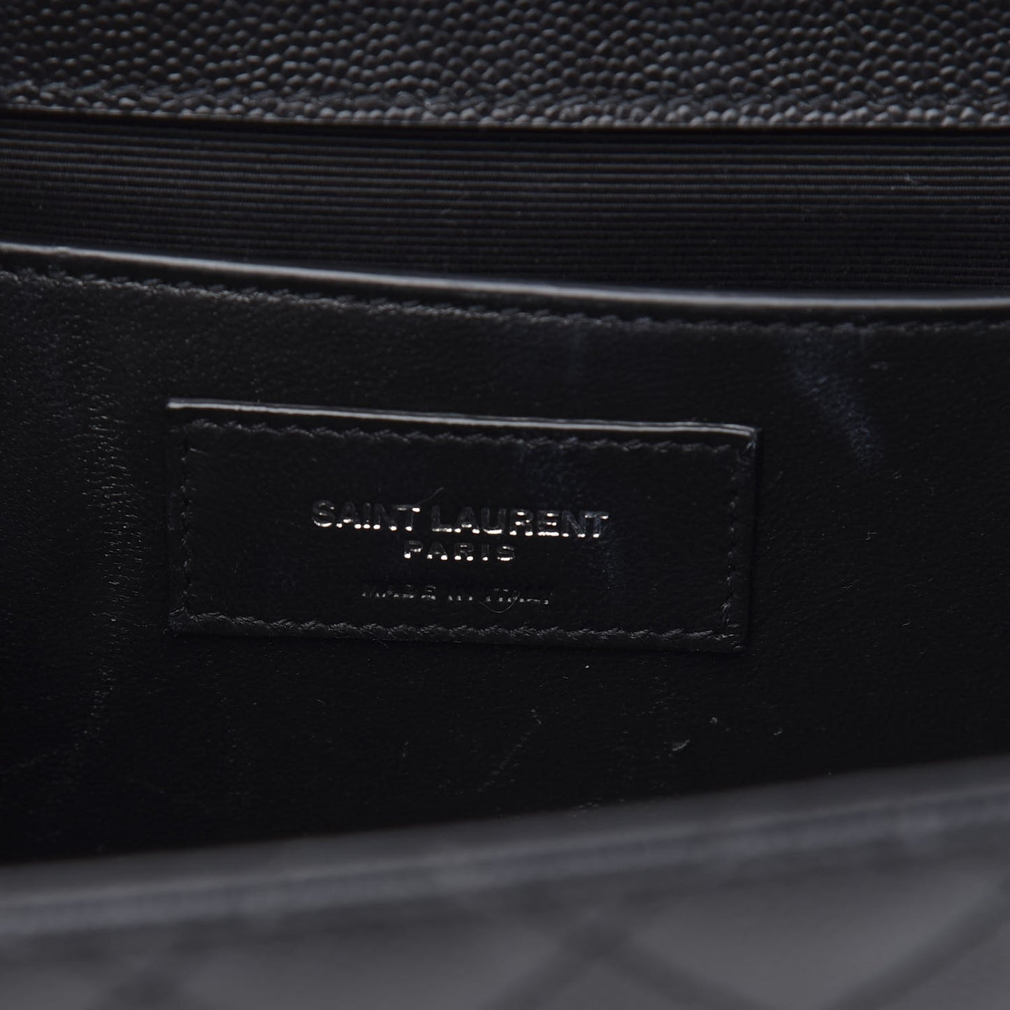 Grain De Poudre Textured Mixed Matelasse Triquilt Medium Monogram Satchel Black
