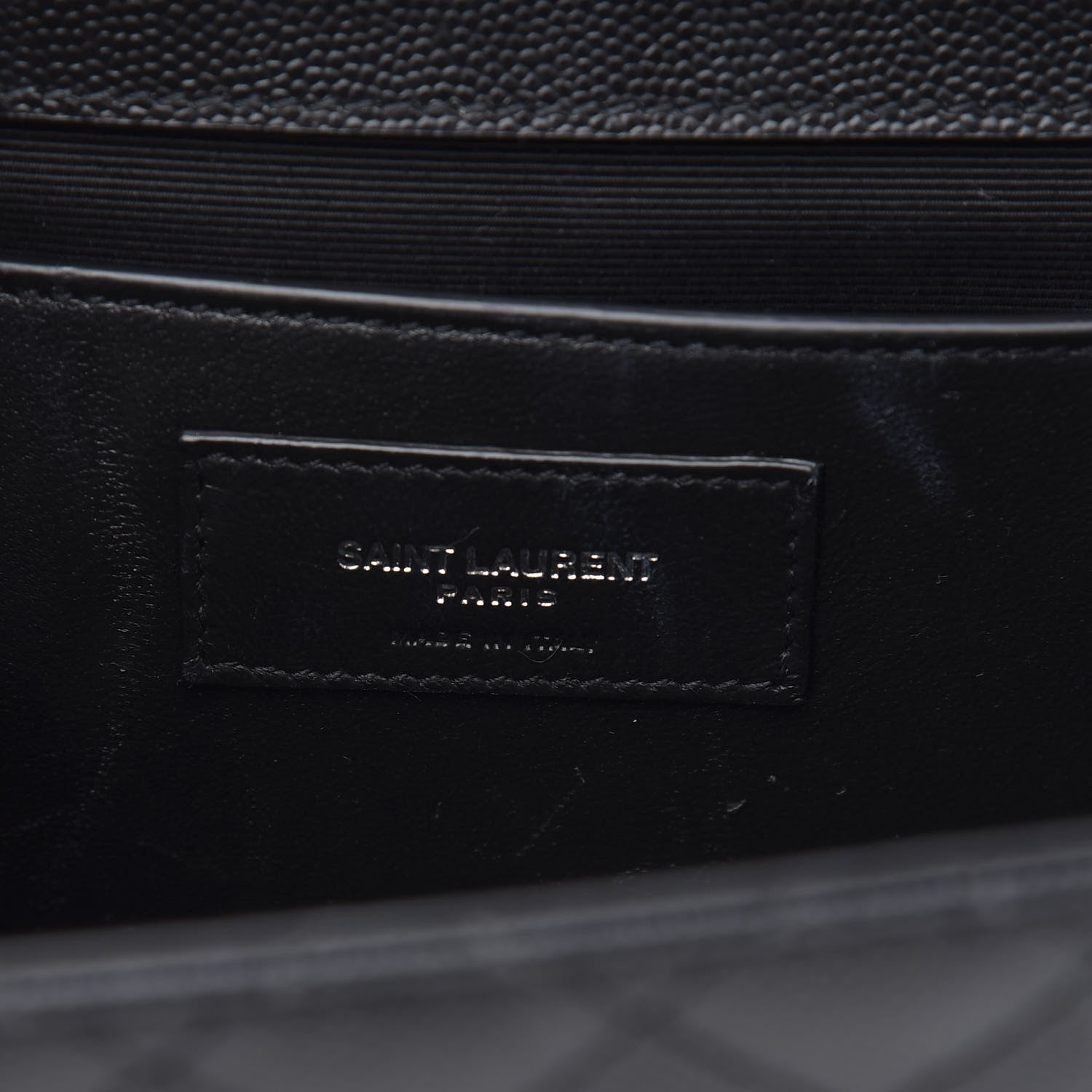 Saint Laurent Grain De Poudre Textured Mixed Matelasse Triquilt Medium Monogram Satchel Black 7 of 13