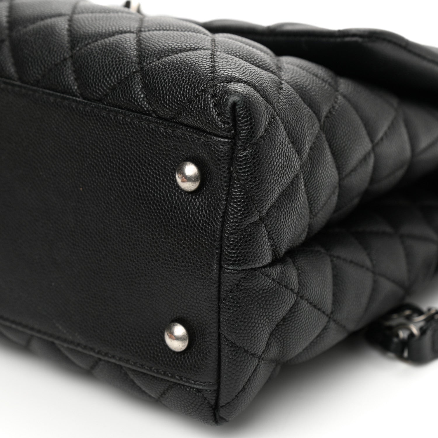 Chanel Caviar Lizard Quilted Medium Coco Handle Flap Black 8 of 10