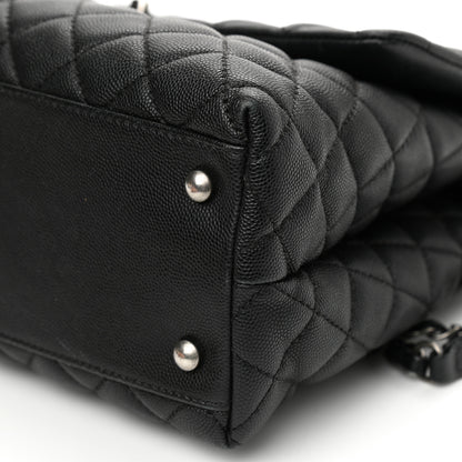 Chanel Caviar Lizard Quilted Medium Coco Handle Flap Black 8 of 10