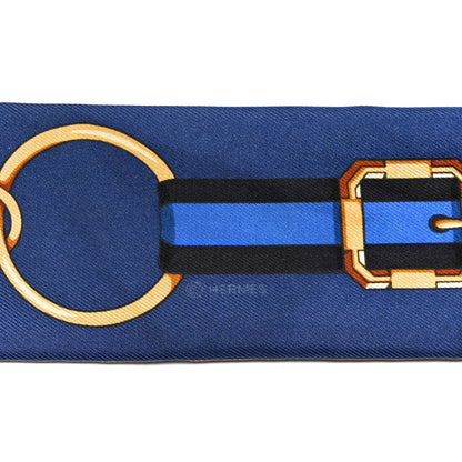 Hermes Silk Grand Tralala Twilly Marron Glacé Marine Gold 4 of 4