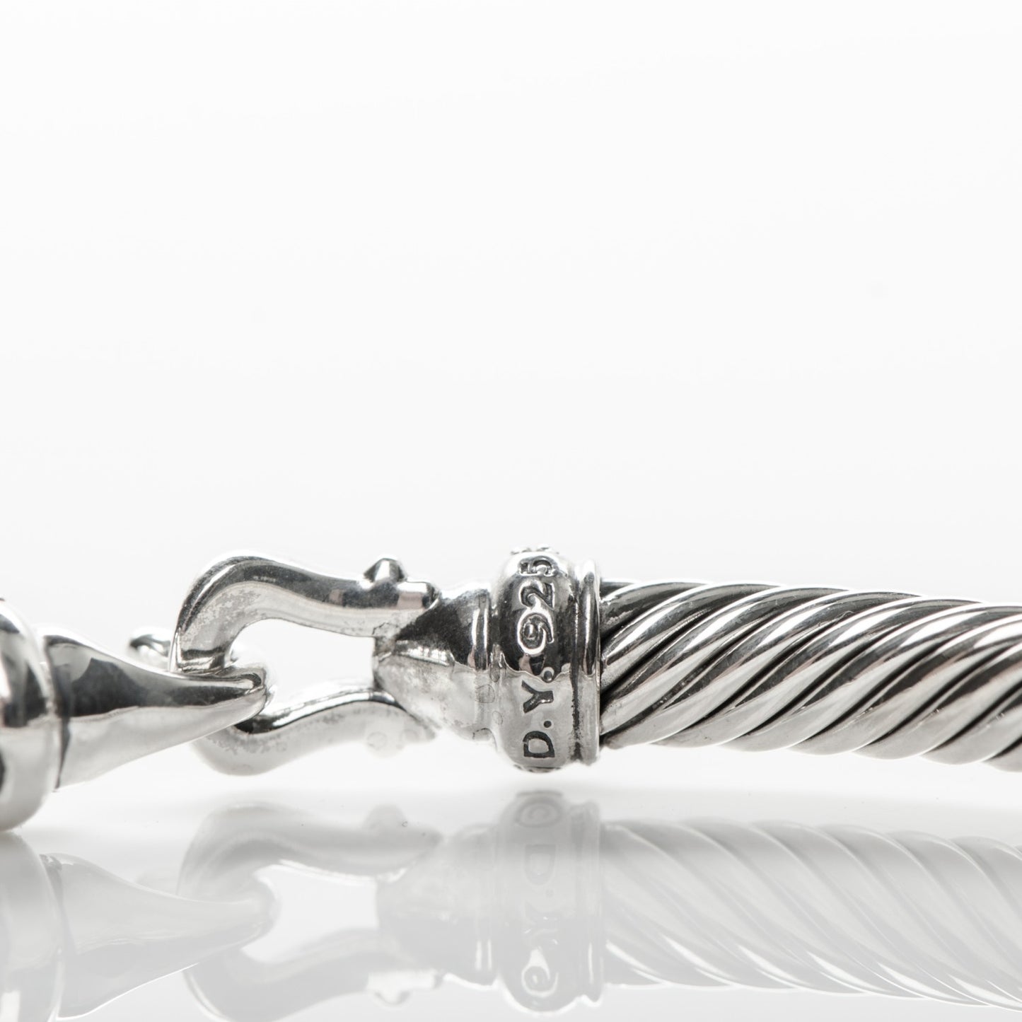 Sterling Silver Diamond 5mm Cable Buckle Bracelet