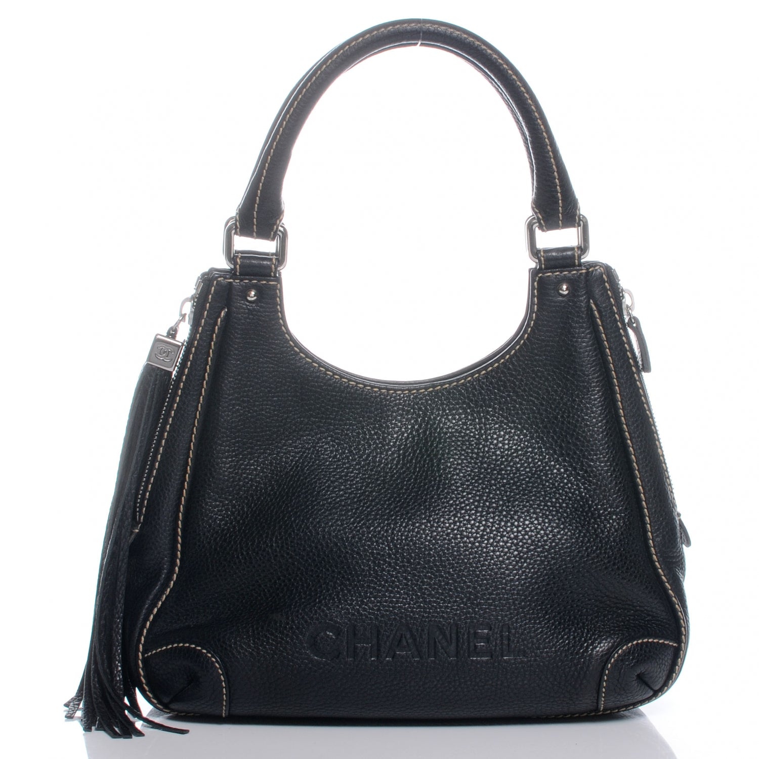 Chanel Leather Tassel Hobo Black 1 of 7