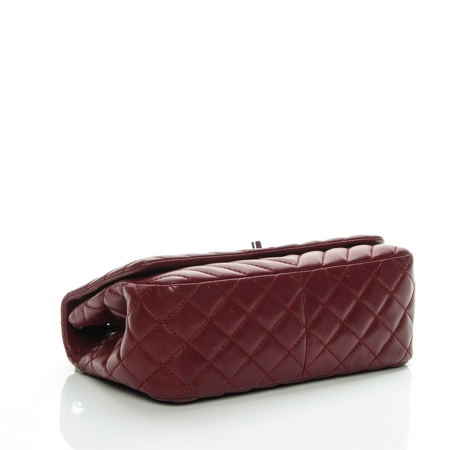 Lambskin Surpique Chevron Medium Single Flap Dark Red