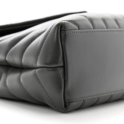 Saint Laurent Calfskin Y Quilted Monogram Small Loulou Chain Satchel Earth 10 of 13