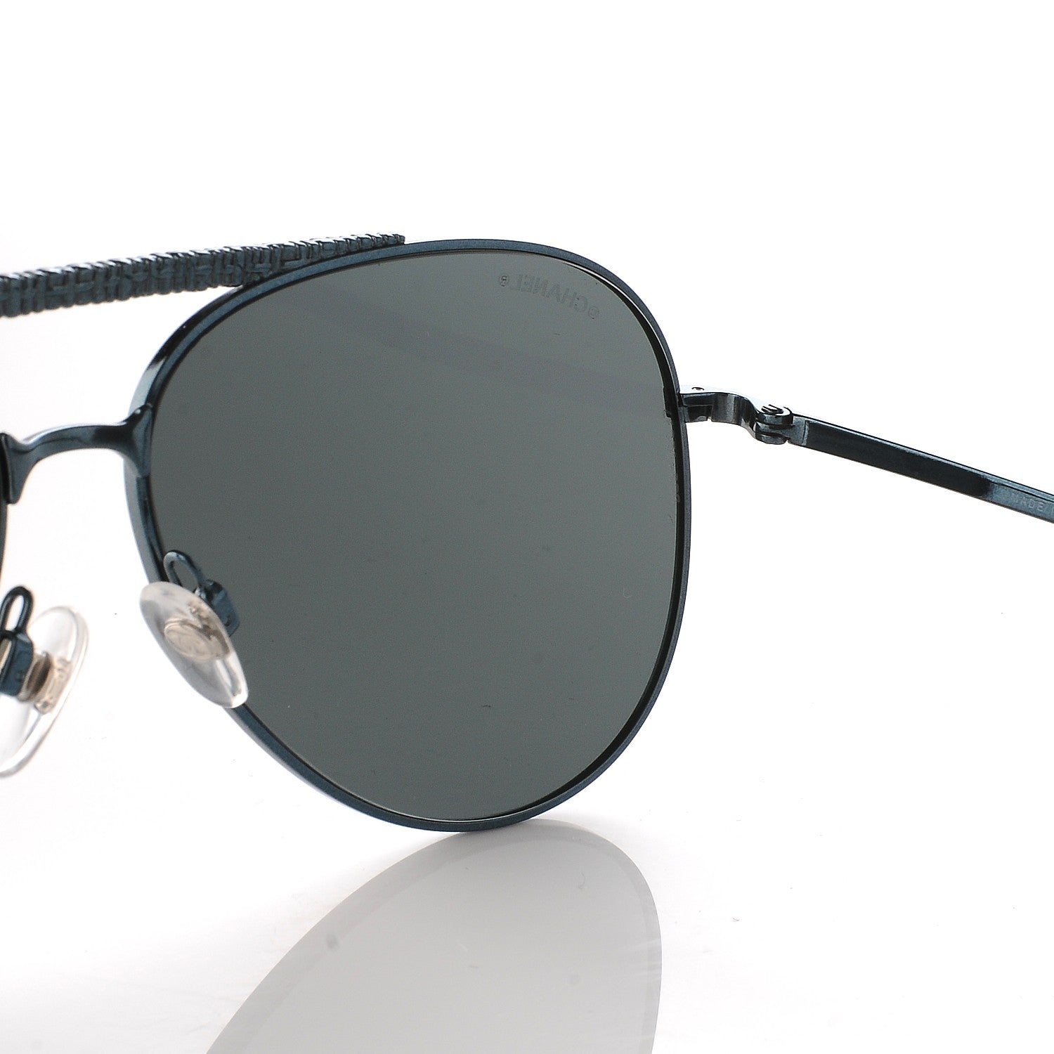 Chanel Aviator Metallic Pilot Sunglasses 4231 Dark Blue 8 of 9