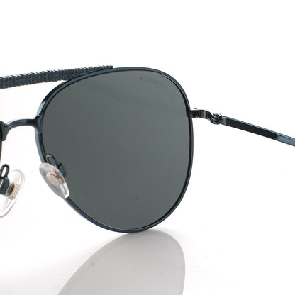Chanel Aviator Metallic Pilot Sunglasses 4231 Dark Blue 8 of 9