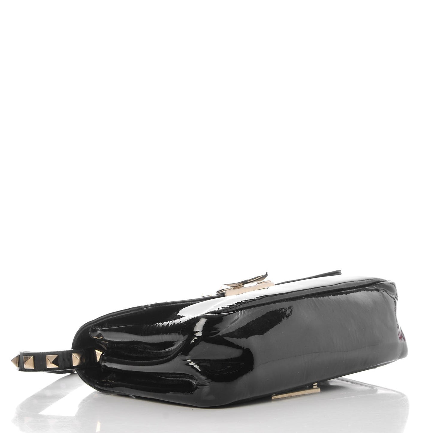 Patent Mini Rockstud Crossbody Bag Black