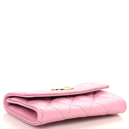 Chanel Caviar Quilted Crystal CC Flap Card Holder Pink 4 of 9