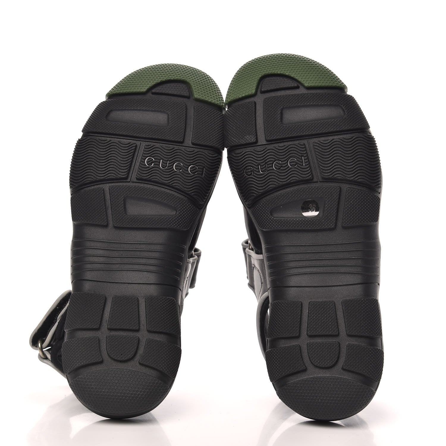 Gucci Mesh Fabric Tinsel Sport Sandals 36 Black Silver Green 5 of 8