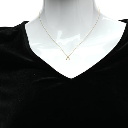 Jennifer Meyer 18K Yellow Gold Diamond Mini Wishbone Pendant Necklace 2 of 5