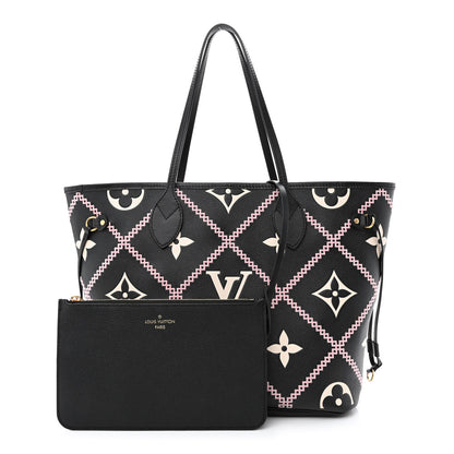Louis Vuitton Empreinte Monogram Giant Broderies Neverfull MM Black 1 of 14