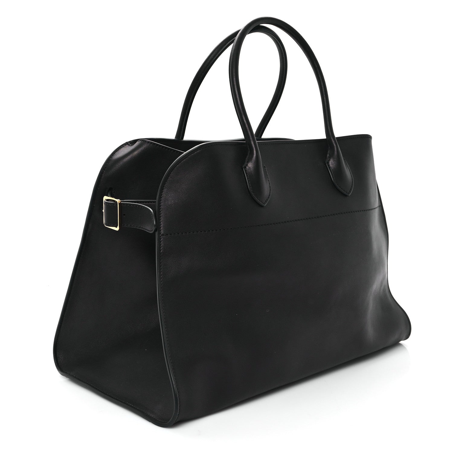 The Row Polished Saddle Calfskin Soft Margaux 15 Black 3 of 10