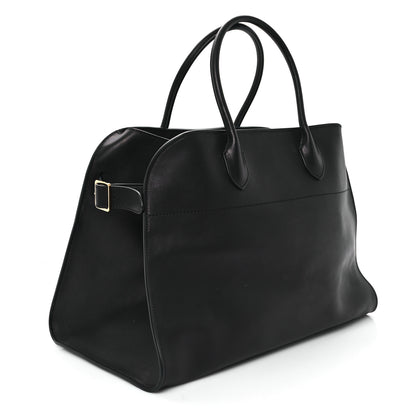 The Row Polished Saddle Calfskin Soft Margaux 15 Black 3 of 10