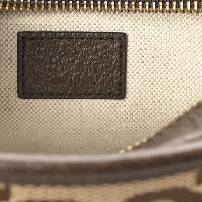 Gucci Monogram Jumbo GG Textured Dollar Calfskin Web Mini Crossbody Bag Camel Ebony New Acero 6 of 10