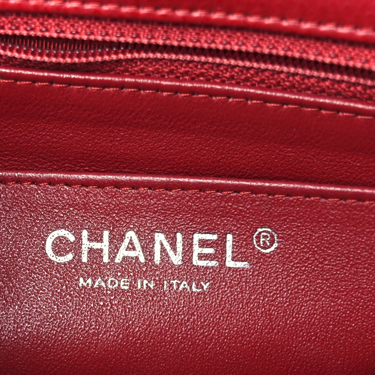 Caviar Quilted Mini Rectangular Flap Red