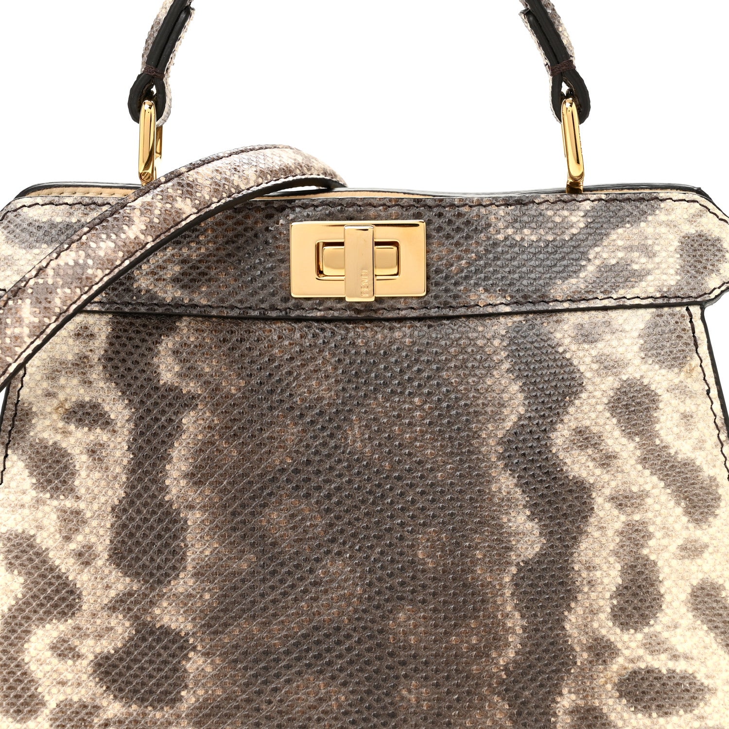Fendi Lizard Togo Lucido Petite Peekaboo I SEE U Satchel Multicolor 9 of 11