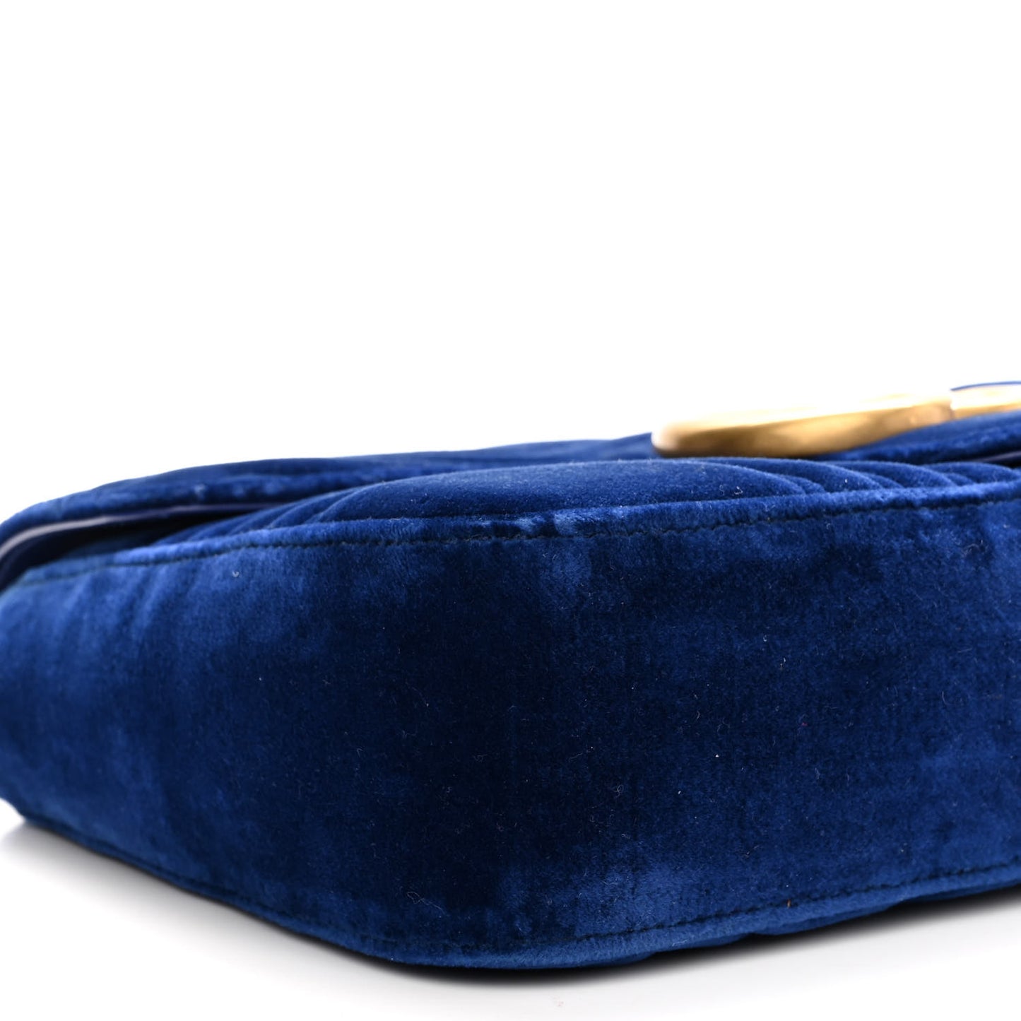 Velvet Matelasse Medium GG Marmont Shoulder Bag Cobalt Blue