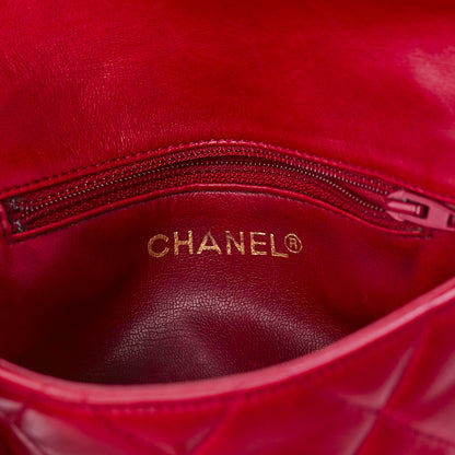 Chanel Lambskin Quilted Flap Waist Belt Bag 75 30 Red 6 of 14