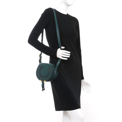 Chloe Calfskin Mini Marcie Round Crossbody Bag Teal 2 of 6