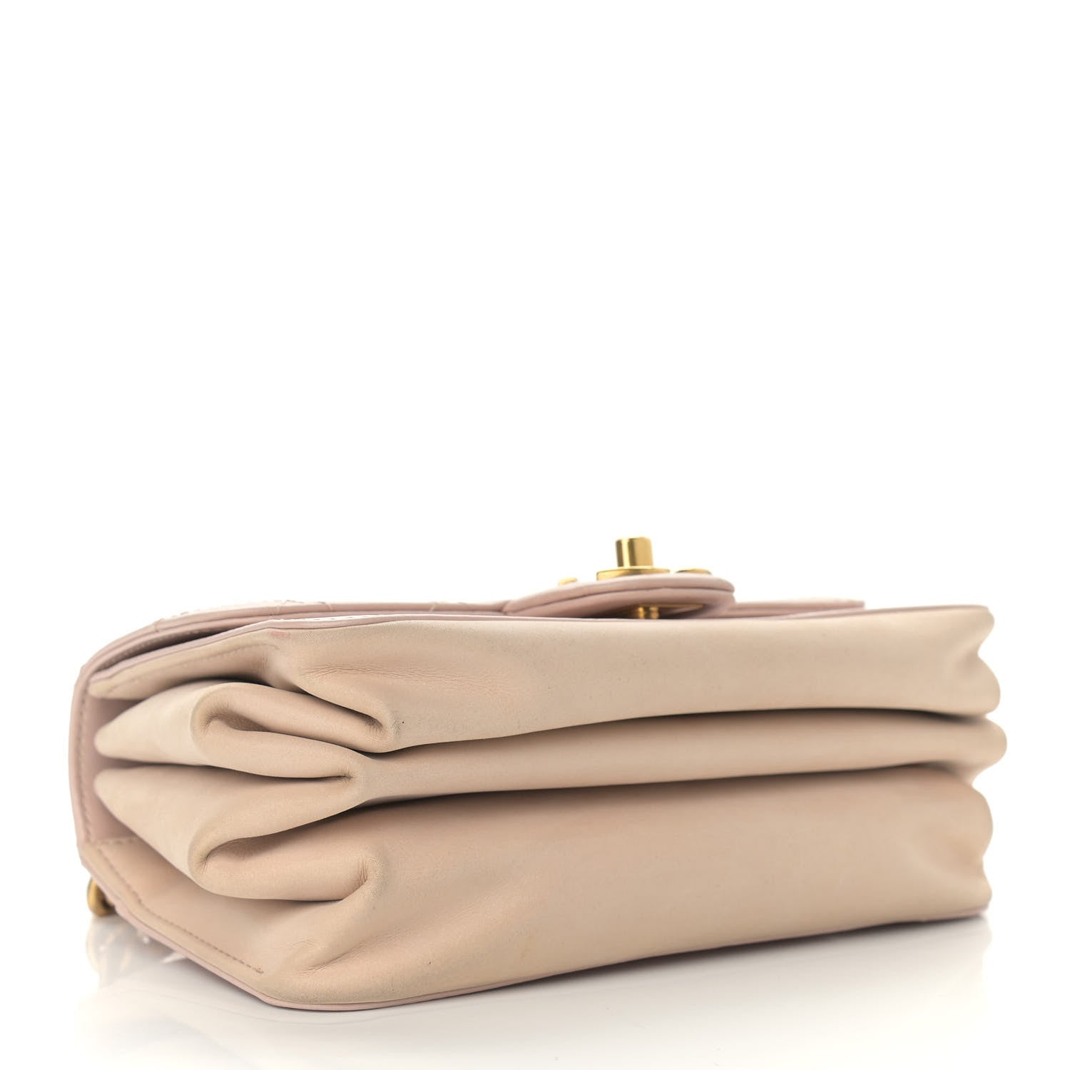 Chanel Glazed Calfskin Quilted Mini Straight Lined Flap Beige 4 of 16