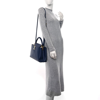 Louis Vuitton Taurillon Blossom Chain Capucines MM French Blue 2 of 10