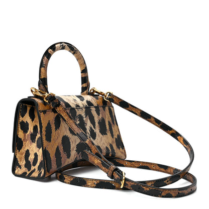 Balenciaga Smooth Calfskin Leopard Print Hourglass Top Handle Bag XS Beige 3 of 10