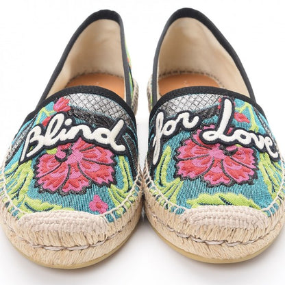 Gucci Tapestry Brocade Blind For Love Espadrilles 37 Acquamarine Green Black 9 of 10