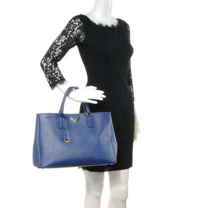 Prada Saffiano Lux Large Tote Bluette 2 of 9