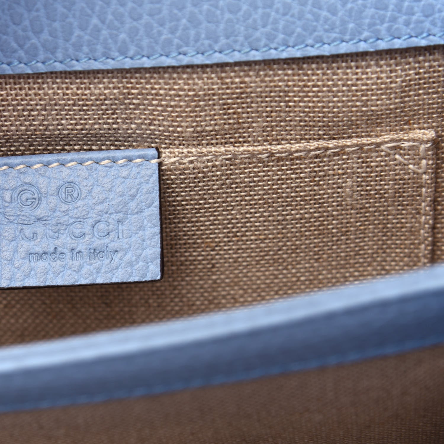 Gucci Dollar Calfskin Small Interlocking G Shoulder Bag Mineral Blue 6 of 11