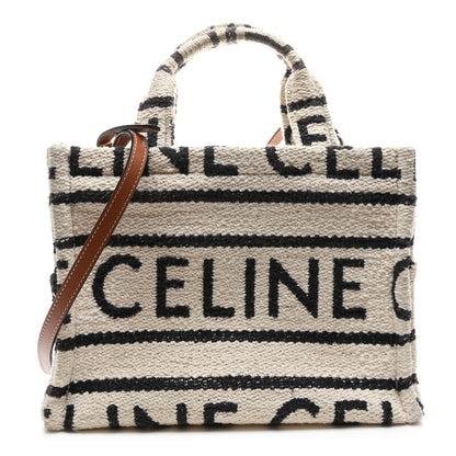 Celine Canvas Small All Over Cabas Thais White Black 1 of 10