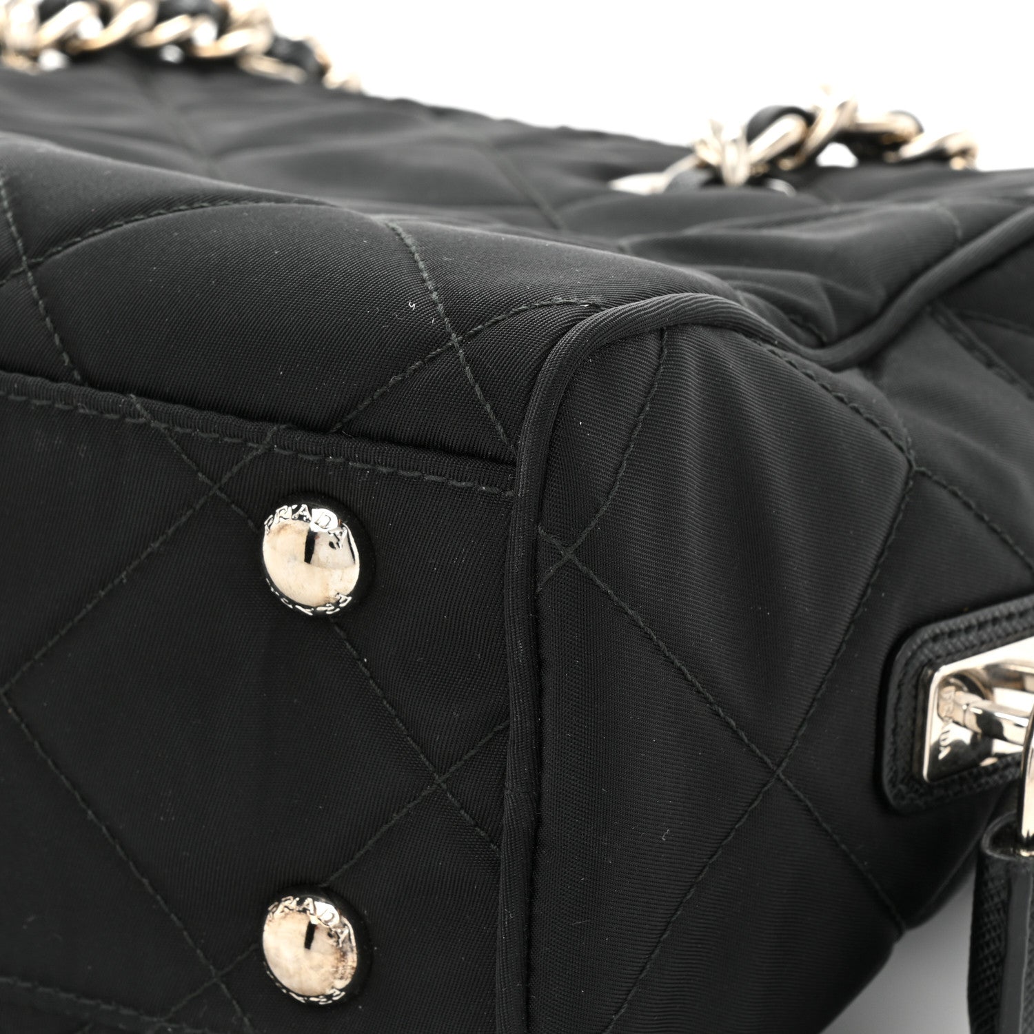 Prada Nylon Tessuto Impuntu Quilted Shoulder Bag Black 12 of 12
