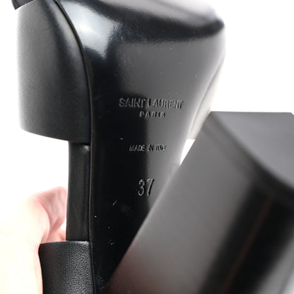 Saint Laurent Calfskin Oak 100 Mule Sandals 37 Black 8 of 9