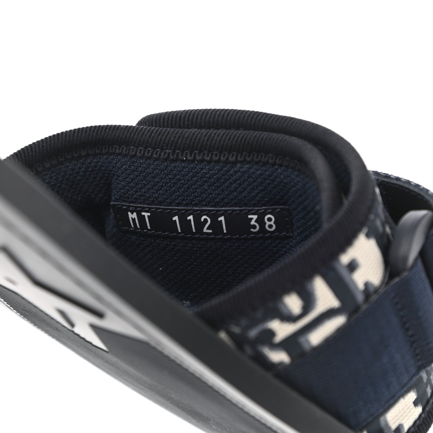 Nylon Oblique Dio(r)evolution Slide Sandals 38 Deep Blue