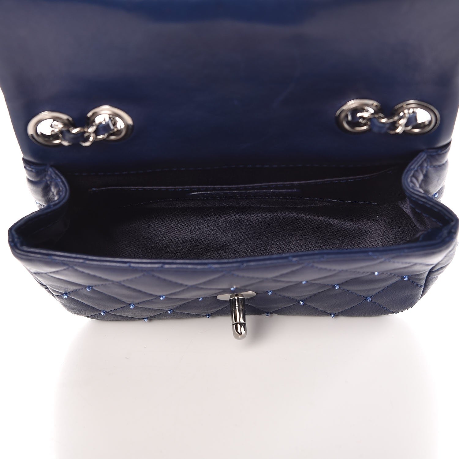 Chanel Lambskin Quilted Beaded Extra Mini Flap Dark Blue 6 of 12