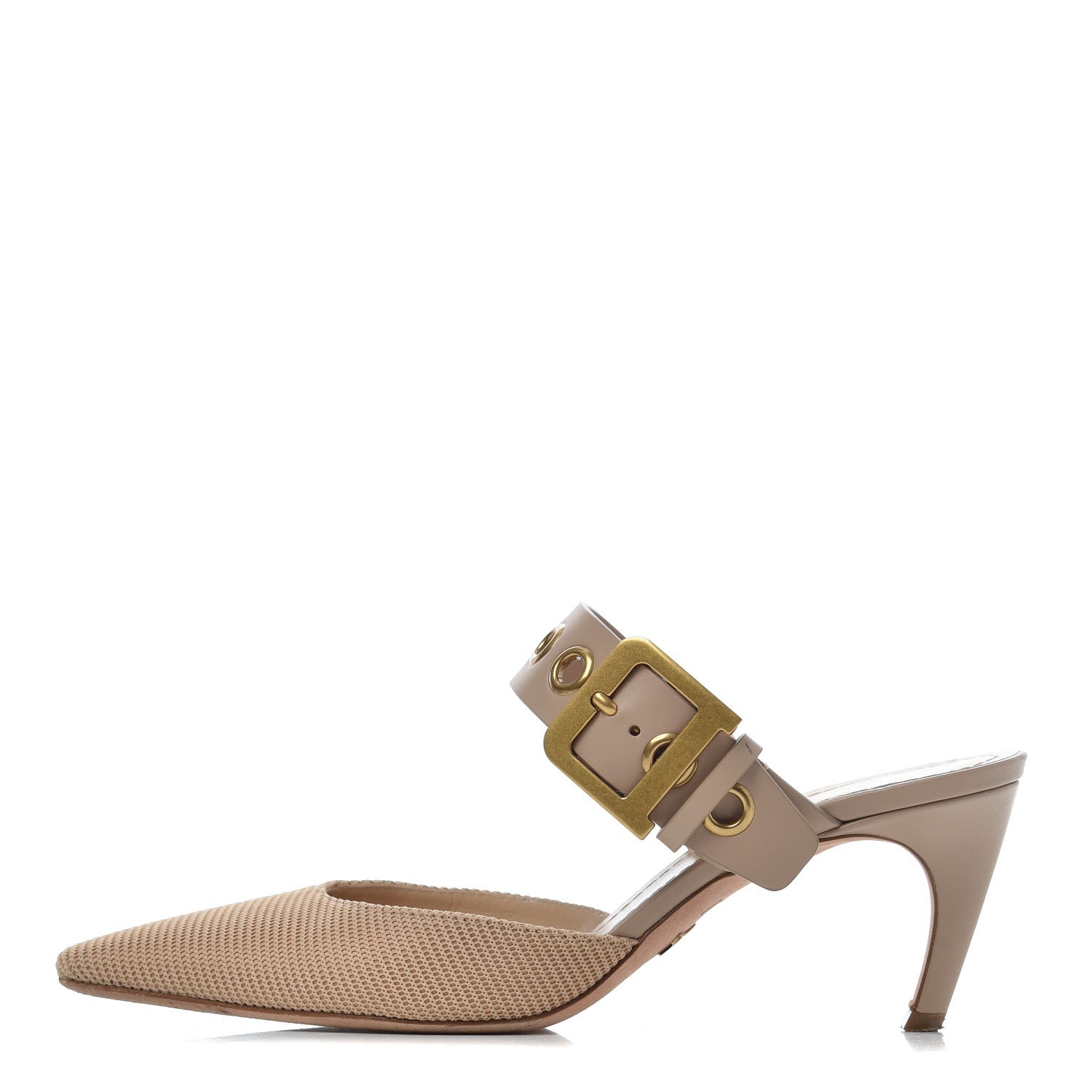 Christian Dior Technical Fabric Calfskin D-Dior 65mm Mules 39 Nude 1 of 22