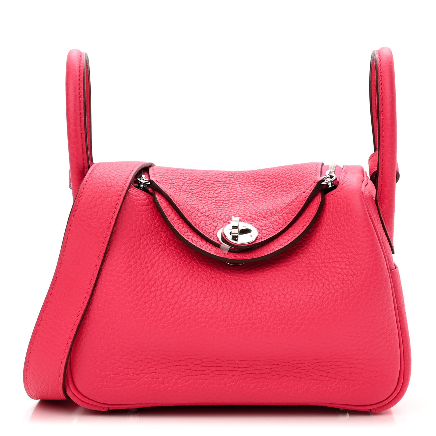 Hermes Taurillon Clemence Mini Lindy 20 Framboise 1 of 10