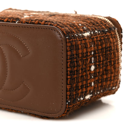 Chanel Tweed Small Top Handle Vanity Case With Chain Brown Multicolor 11 of 11